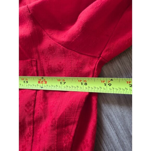 Vintage Marlboro Red Orange Floral Embossed Long Sleeve Button-Up Shirt S - Picture 8 of 8